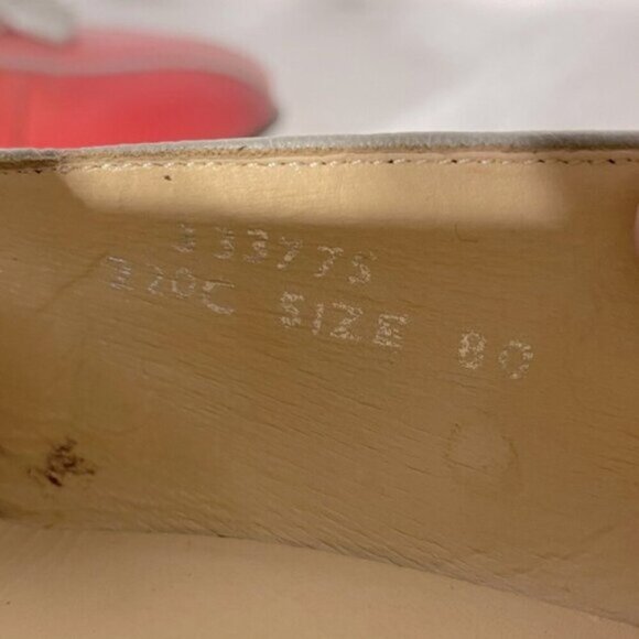 Vintage Barker Coral Leather Slip On Low Heel Loafers W Grey Tassels 9 - Picture 8 of 16